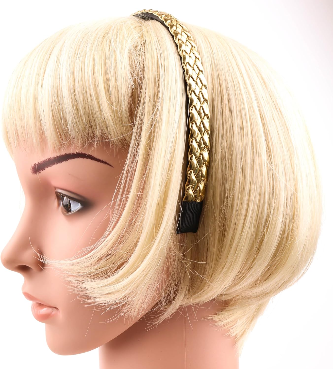 Twist braided faux leather headband