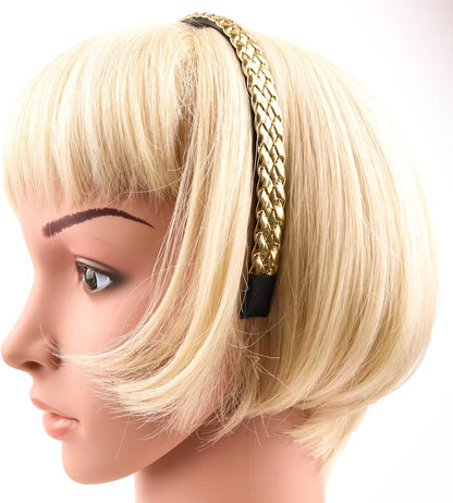 Twist braided faux leather headband