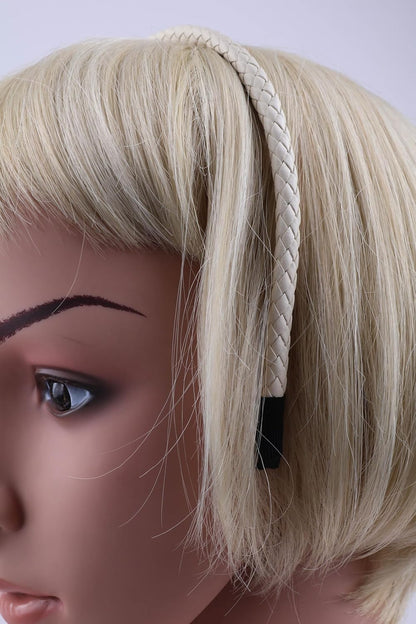 Braided  PU faux leather headband