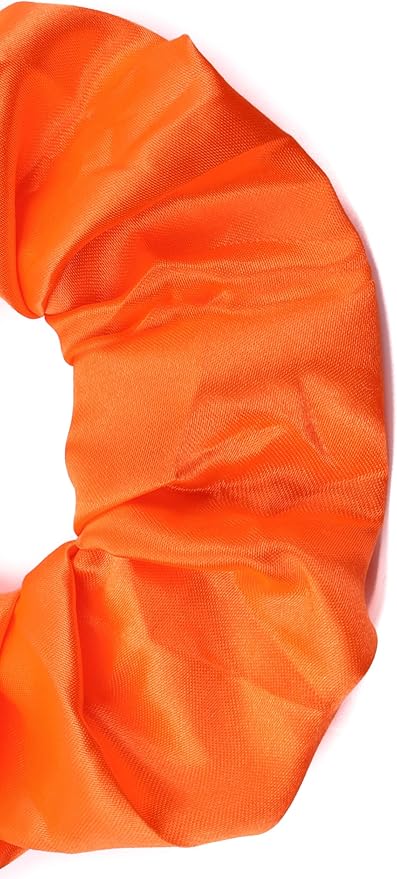 Orange Satin Hair Scrunchie Soft Silky Ponytail Hair Tie Traceless No Crease Hair Bobble for Women Girls Daily Use