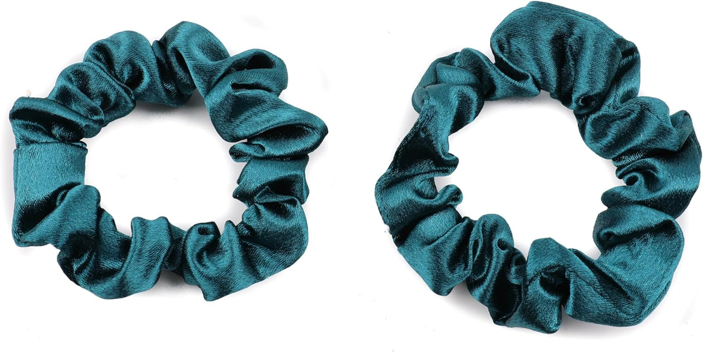 2 pcs Small plain satin hair  scrunchies