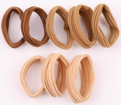 8pcs ribbed ponytail bands