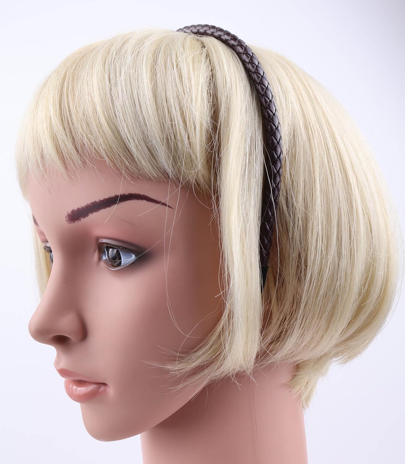 Braided  PU faux leather headband