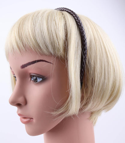 Braided  PU faux leather headband
