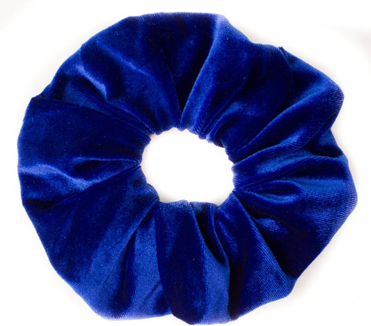 Large Royal Blue Velvet Scrunchie Soft Smooth Premium Hair Tie Ponytail Band for Women Girls Thick Hair Retro Style