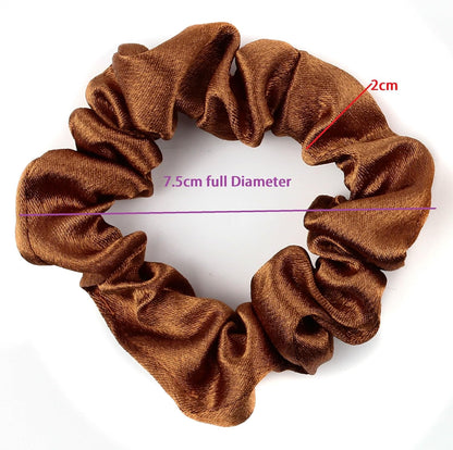 2 pcs Small plain satin hair  scrunchies