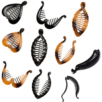 Mini Banana Hair Clip Small Ponytail Holder Ring Comb Plastic Hair Clip for Women