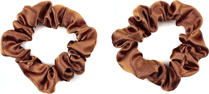 2 pcs Small plain satin hair  scrunchies