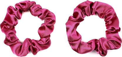 2 pcs Small plain satin hair  scrunchies