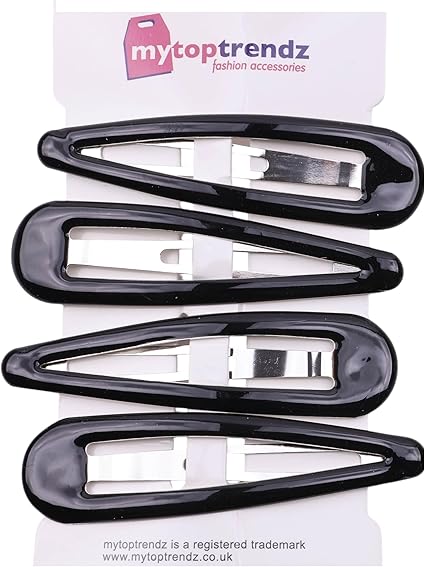 Large Epoxy Hair Snap Clips (4-Pack) - No-Slip Sleepies Barrettes for Women & Girls