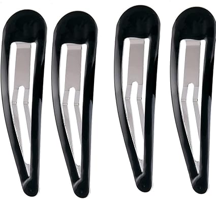 Large Epoxy Hair Snap Clips (4-Pack) - No-Slip Sleepies Barrettes for Women & Girls