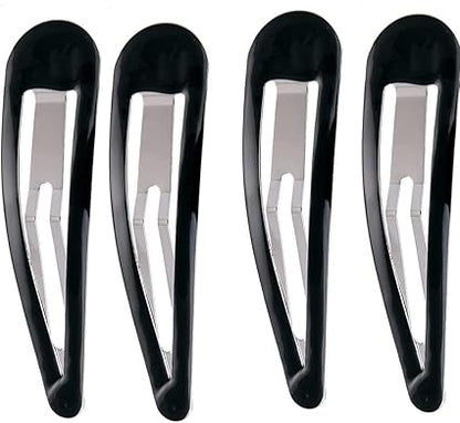 Large Epoxy Hair Snap Clips (4-Pack) - No-Slip Sleepies Barrettes for Women & Girls