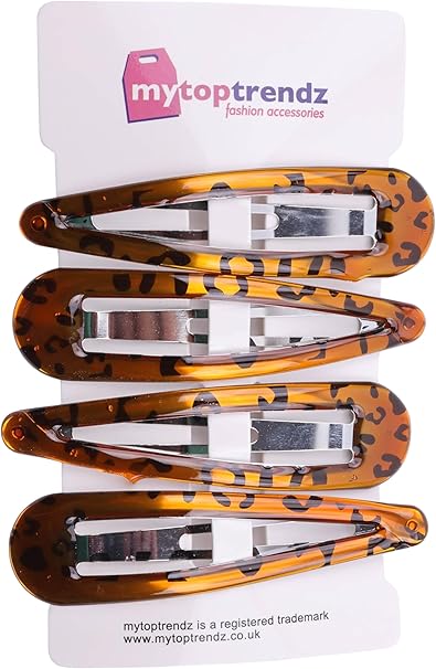 Large Epoxy Hair Snap Clips (4-Pack) - No-Slip Sleepies Barrettes for Women & Girls