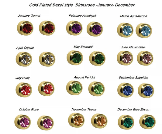 Studs for Sterile Ear Piercings Stud made of stainless steel Color of Bezel Earrings: Crystal