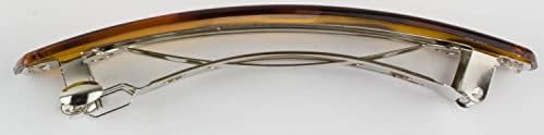 Small Slim French Barrette Hair Clips Rectangle Slide for Women Girls Thin Hair (Tortoise Shell) (Pack of 2)