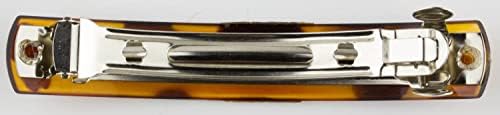 Small Slim French Barrette Hair Clips Rectangle Slide for Women Girls Thin Hair (Tortoise Shell) (Pack of 2)