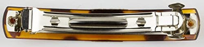 Small Slim French Barrette Hair Clips Rectangle Slide for Women Girls Thin Hair (Tortoise Shell) (Pack of 2)