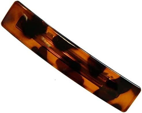 Small Slim French Barrette Hair Clips Rectangle Slide for Women Girls Thin Hair (Tortoise Shell) (Pack of 2)