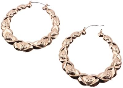 70mm Large Twisted Creole Hoop Earrings for Women, Chunky Lightweight Stainless Steel Statement Hoops, Gold or Silver Tone Textured Earrings with Secure Snap Closure