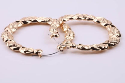 70mm Large Twisted Creole Hoop Earrings for Women, Chunky Lightweight Stainless Steel Statement Hoops, Gold or Silver Tone Textured Earrings with Secure Snap Closure