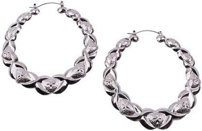 70mm Large Twisted Creole Hoop Earrings for Women, Chunky Lightweight Stainless Steel Statement Hoops, Gold or Silver Tone Textured Earrings with Secure Snap Closure