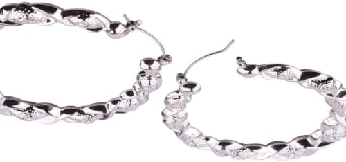 70mm Large Twisted Creole Hoop Earrings for Women, Chunky Lightweight Stainless Steel Statement Hoops, Gold or Silver Tone Textured Earrings with Secure Snap Closure