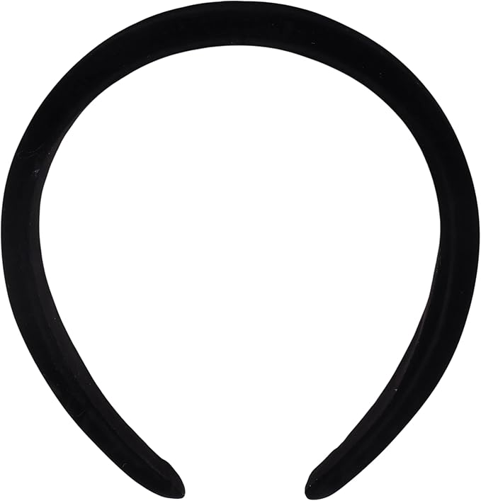 Soft Velvet Padded Headband for Women | Puffy Wide Alice Hair Band, Elegant Hair Accessory for Girls, Daily Wear, Party, Wedding and Special Events (Black)