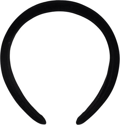 Soft Velvet Padded Headband for Women | Puffy Wide Alice Hair Band, Elegant Hair Accessory for Girls, Daily Wear, Party, Wedding and Special Events (Black)