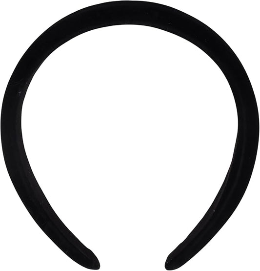 Soft Velvet Padded Headband for Women | Puffy Wide Alice Hair Band, Elegant Hair Accessory for Girls, Daily Wear, Party, Wedding and Special Events (Black)