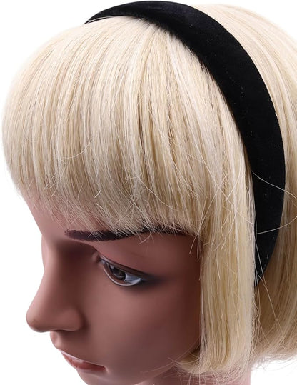 Soft Velvet Padded Headband for Women | Puffy Wide Alice Hair Band, Elegant Hair Accessory for Girls, Daily Wear, Party, Wedding and Special Events (Black)