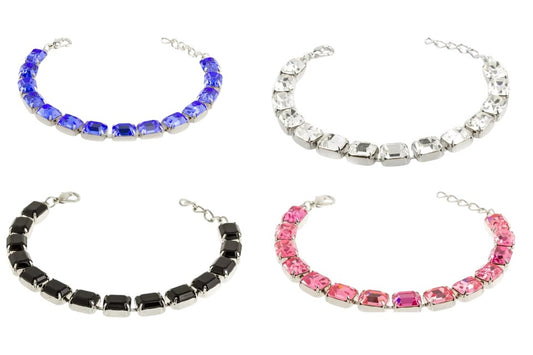 Classic rectangle Rhinestone bracelet