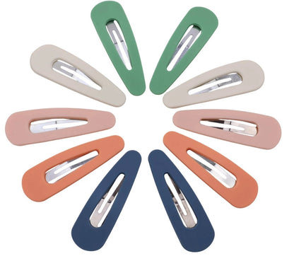 Solid Snap Hair Clips – Matte Square & Rectangle Hair Clips for Women & Girls (10 Pack / 5 Pairs)