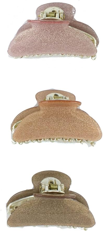 3-Pack Medium Claw Hair Clips: Strong Hold, Non-Slip, Durable Chunky Design