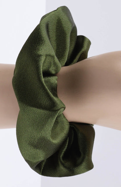Large Plain Satin Hair Scrunchie