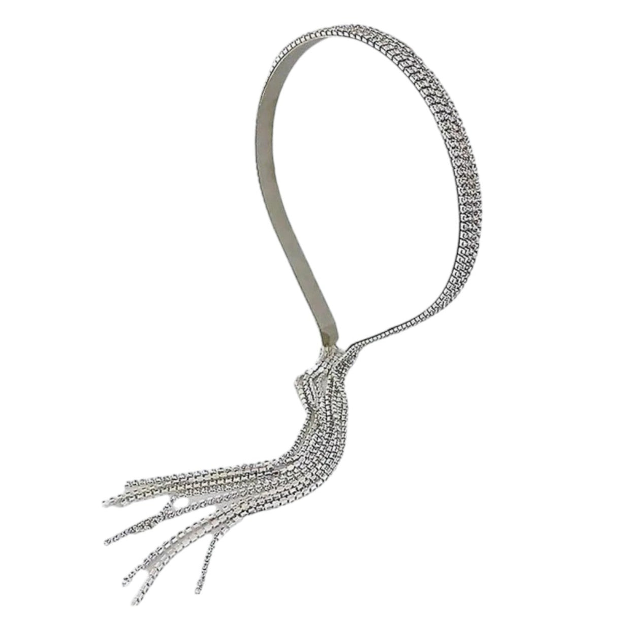 Chain crystal tassel headband