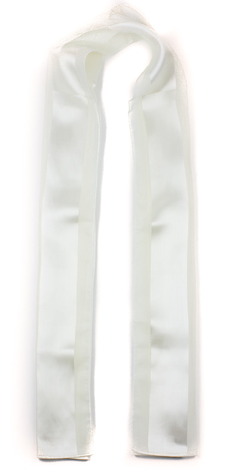 Plain satin scarf  striped