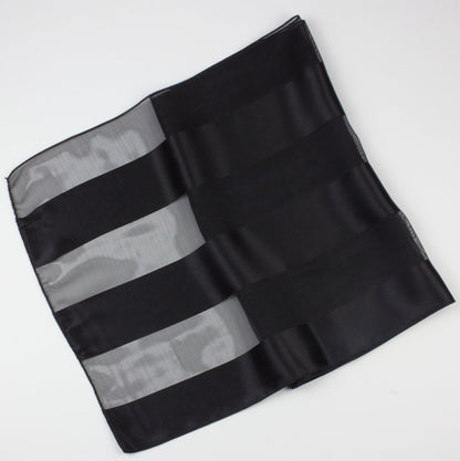 Plain satin scarf  striped