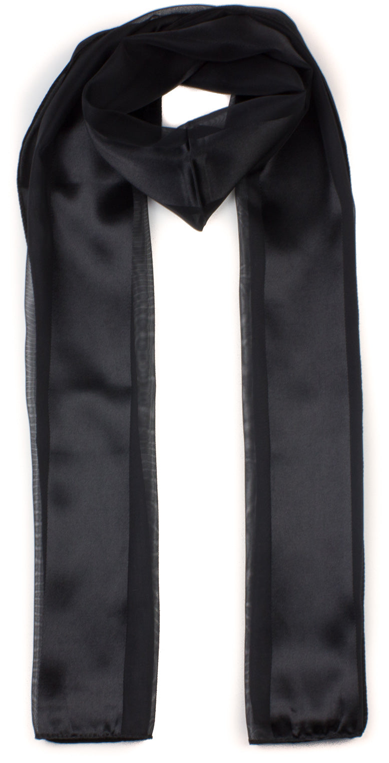 Plain satin scarf  striped