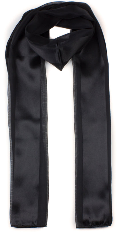 Plain satin scarf  striped