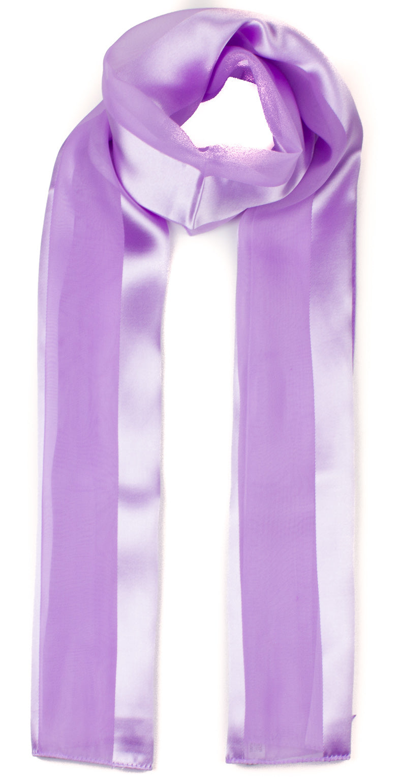 Plain satin scarf  striped