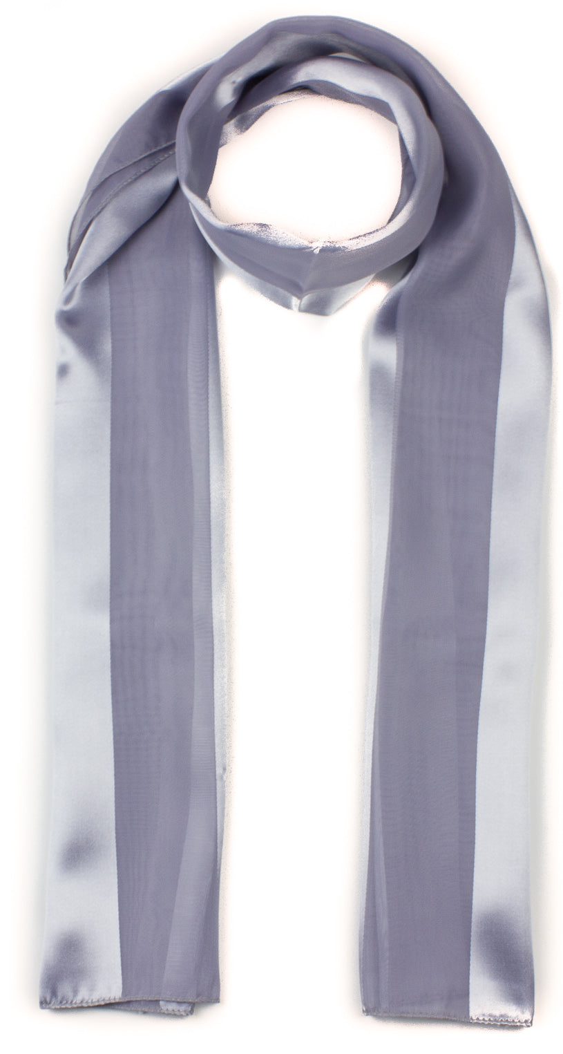 Plain satin scarf  striped