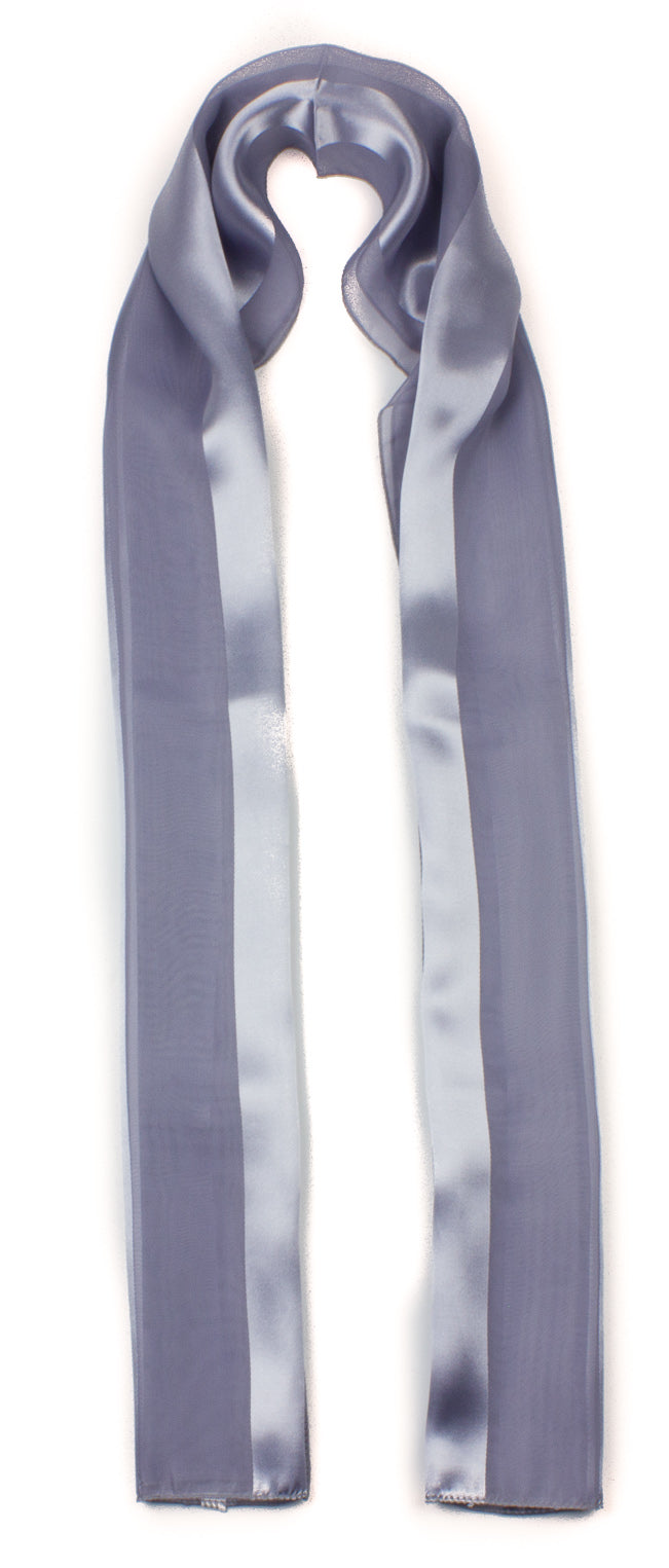 Plain satin scarf  striped
