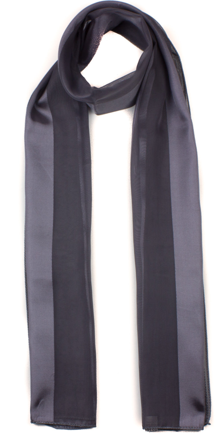 Plain satin scarf  striped