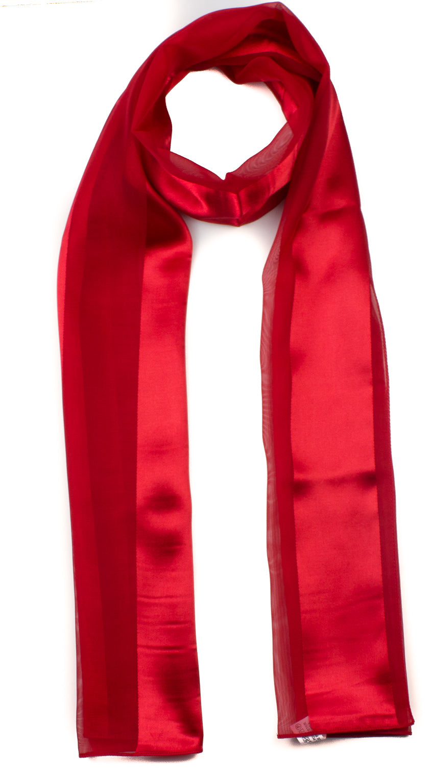 Plain satin scarf  striped