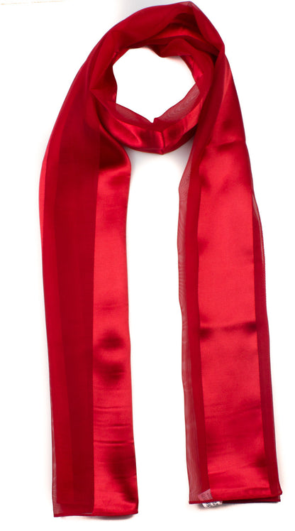 Plain satin scarf  striped