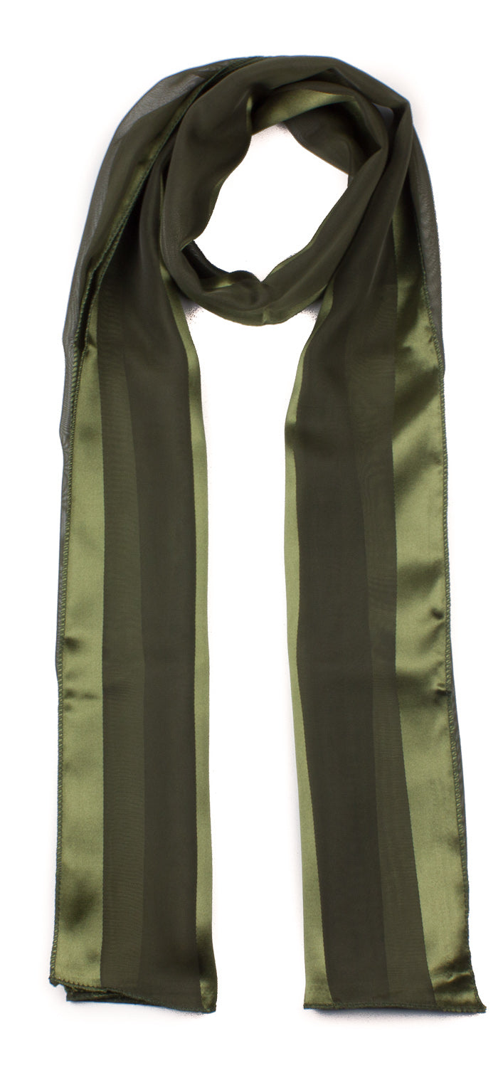 Plain satin scarf  striped