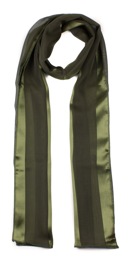 Plain satin scarf  striped