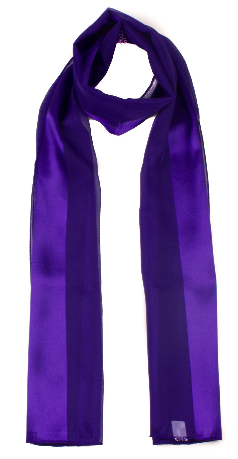 Plain satin scarf  striped