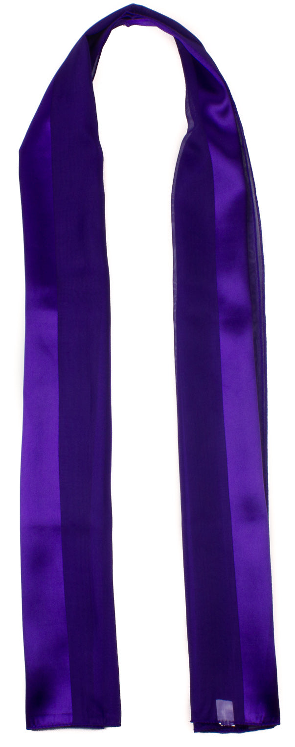 Plain satin scarf  striped