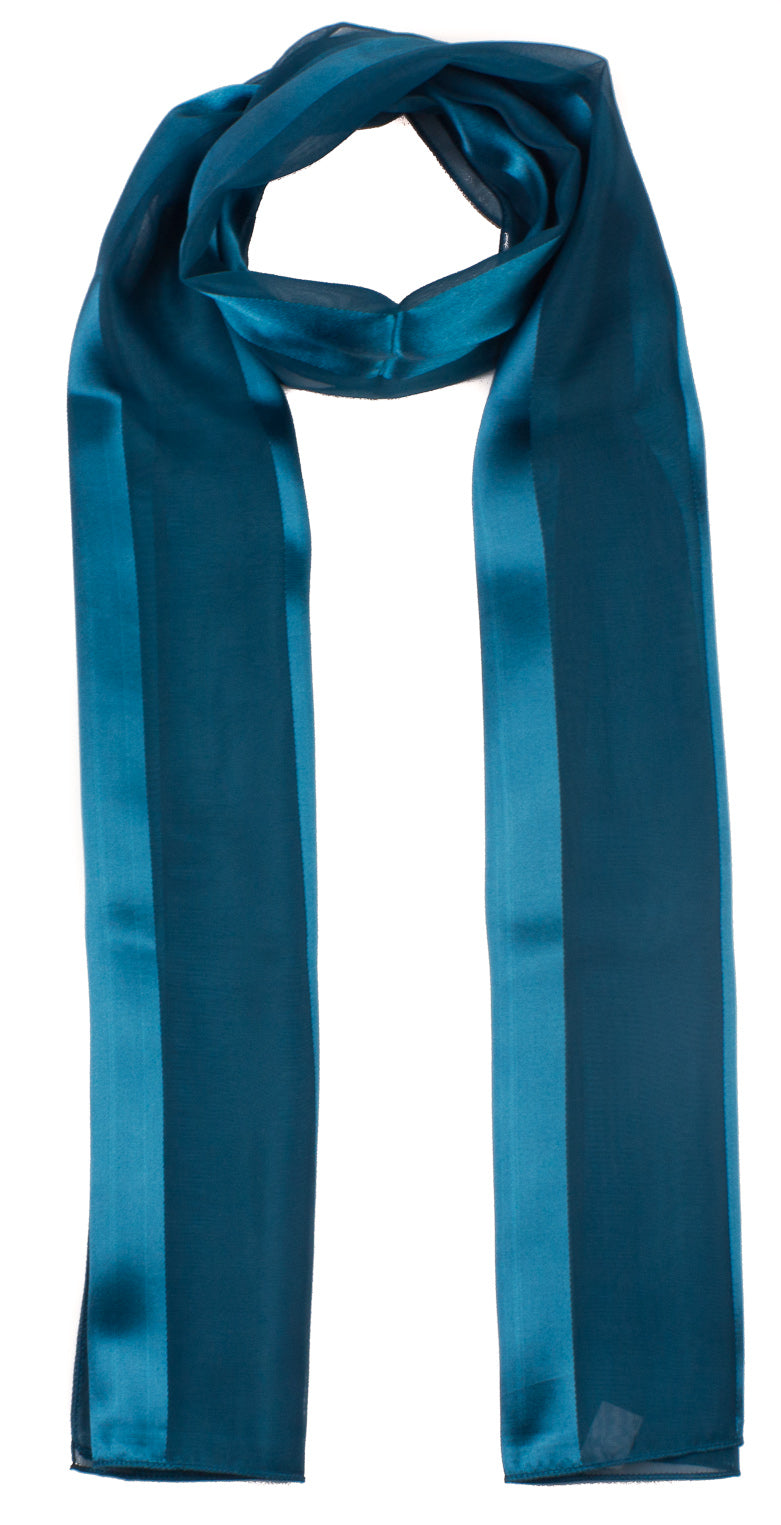 Plain satin scarf  striped